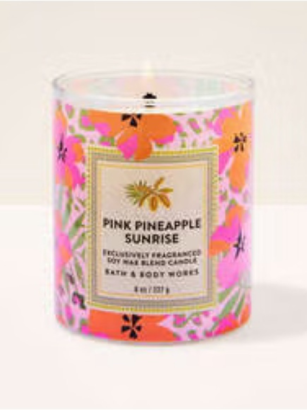 Bath & Body Works Pink & Orange Tropical (single wick) Floral Candle